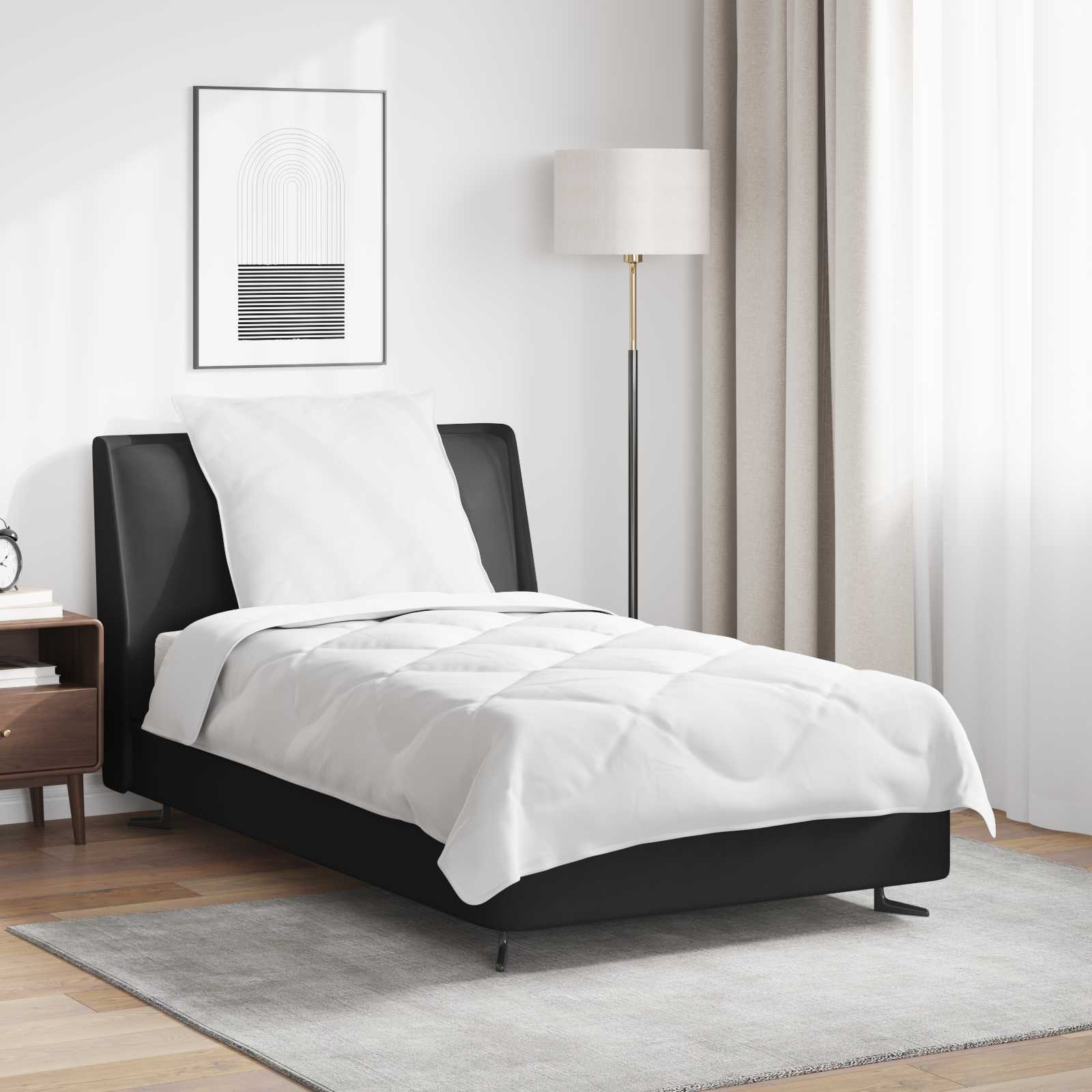 vidaXL Ganzjahresbettdecke mit Kissen 2 pcs Weiß Mikrofaser