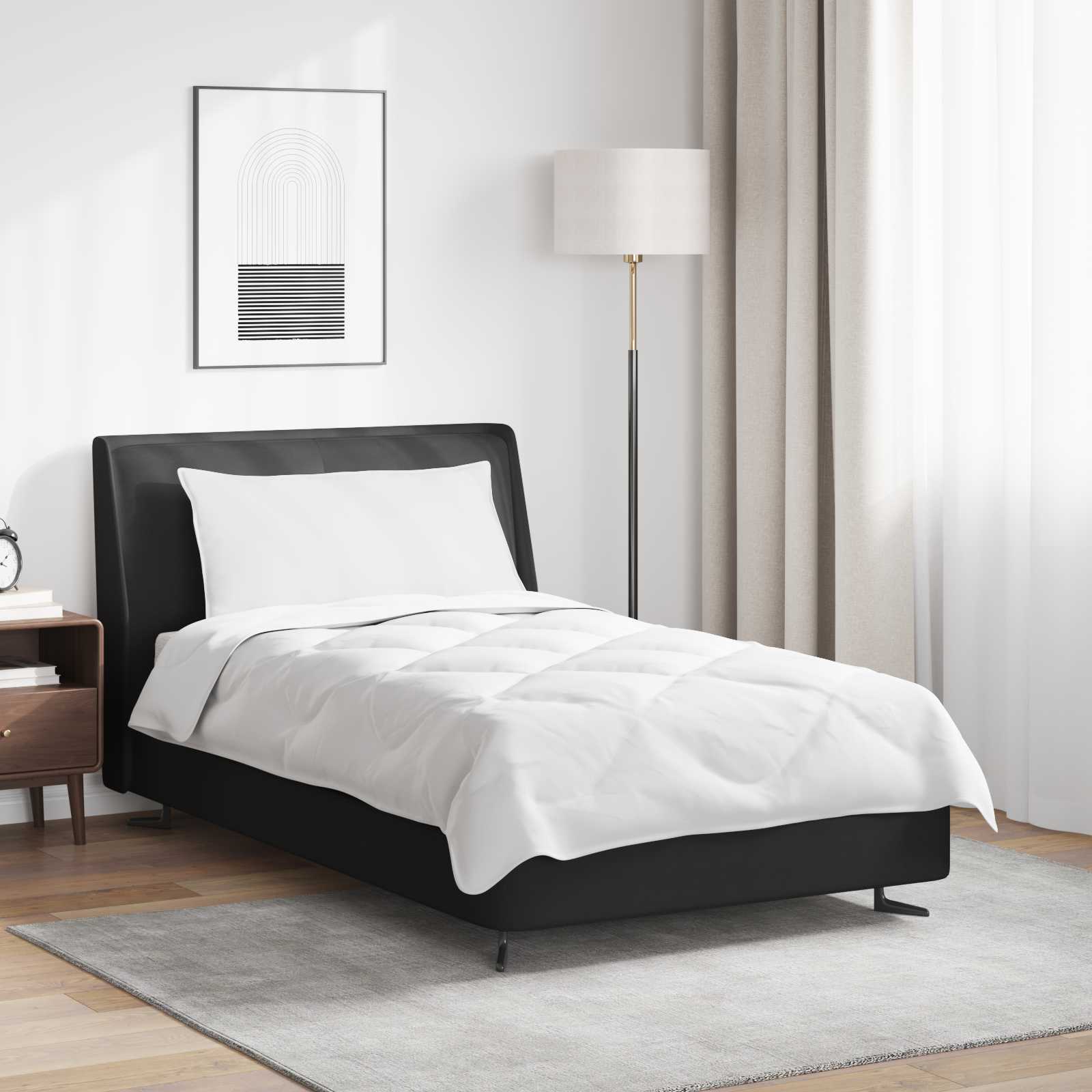 vidaXL Bettdecke mit Kissen 2 pcs Weiß Mikrofaser