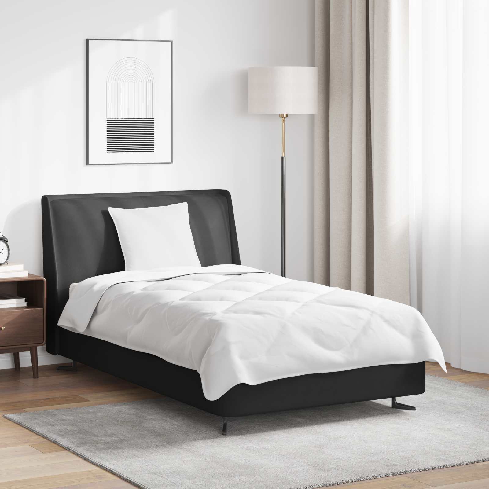 vidaXL Bettdecke mit Kissen 2 pcs Weiß Mikrofaser