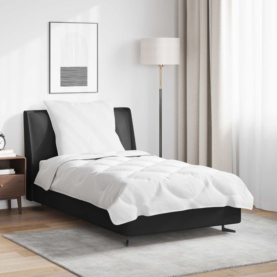 vidaXL Bettdecken Set mit Kissen 2 pcs Weiß Mikrofaser