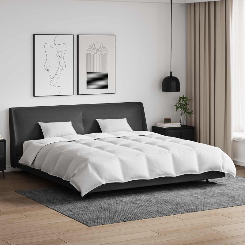 vidaXL Bettdecken Set mit Kissen 3 pcs Weiß Daunenfeder