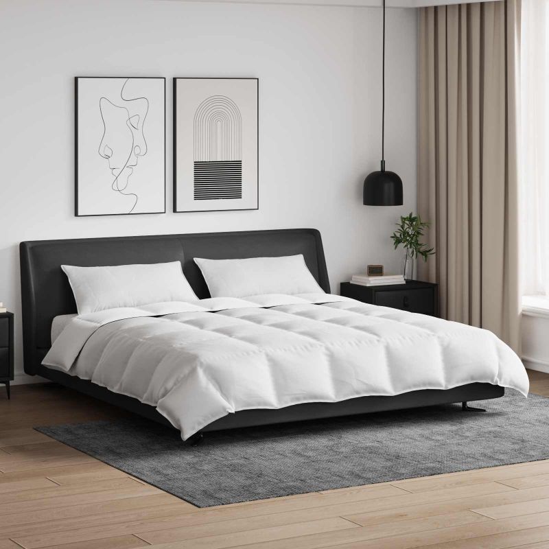 vidaXL Bettdecken Set mit Kissen 3 pcs Weiß Daunenfeder