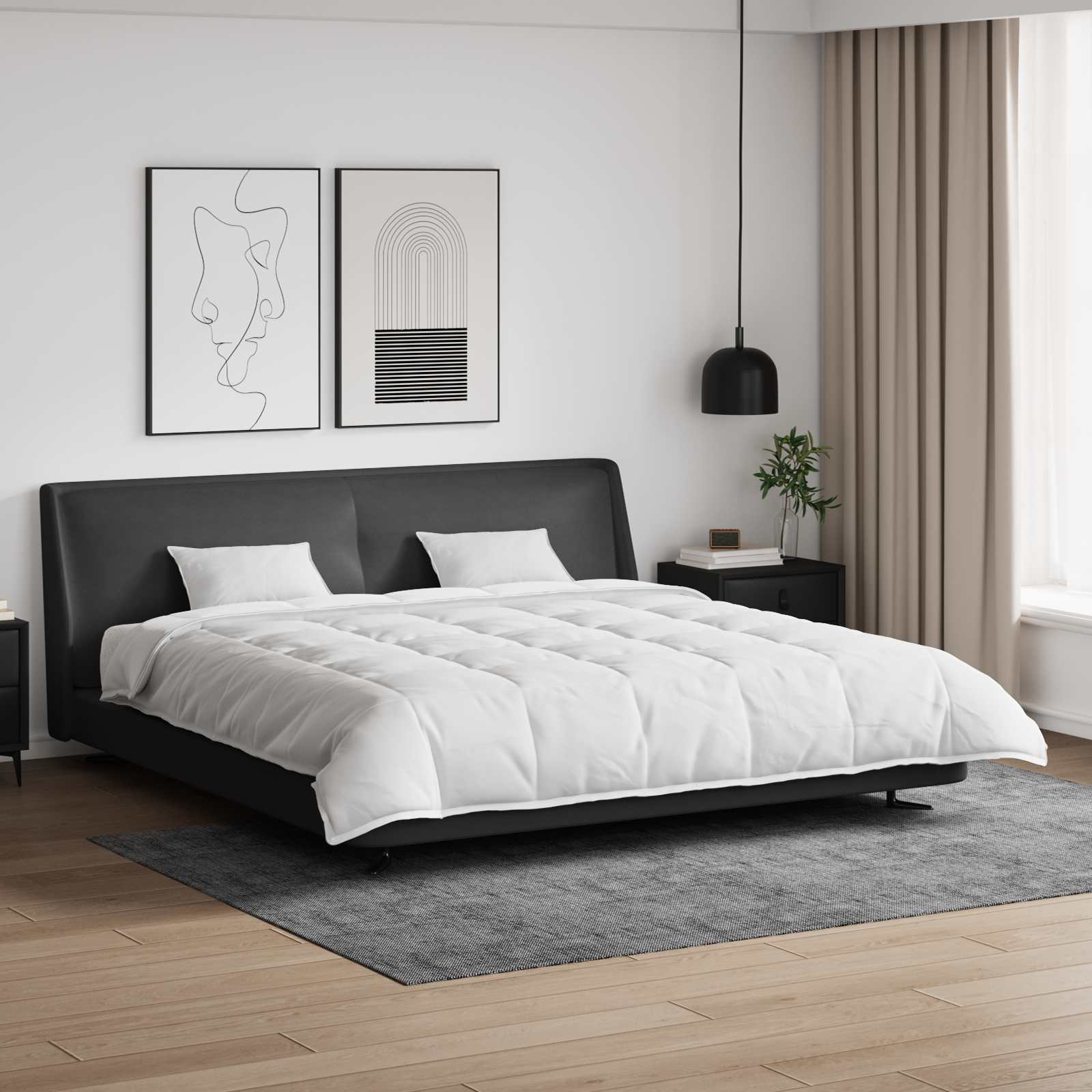 vidaXL Bettdecken Set mit Kissen 3 pcs Weiß Mikrofaser und Baumwolle