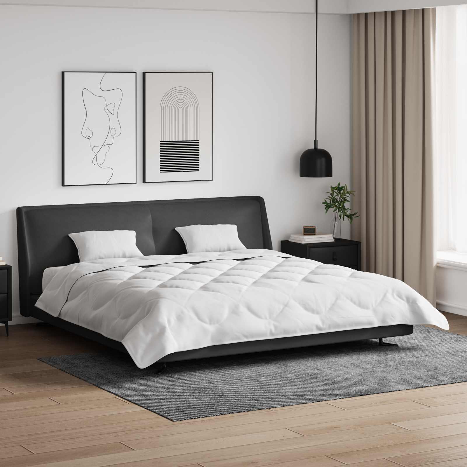 vidaXL Sommerdecke mit Kissen 3 pcs Weiß Mikrofaser