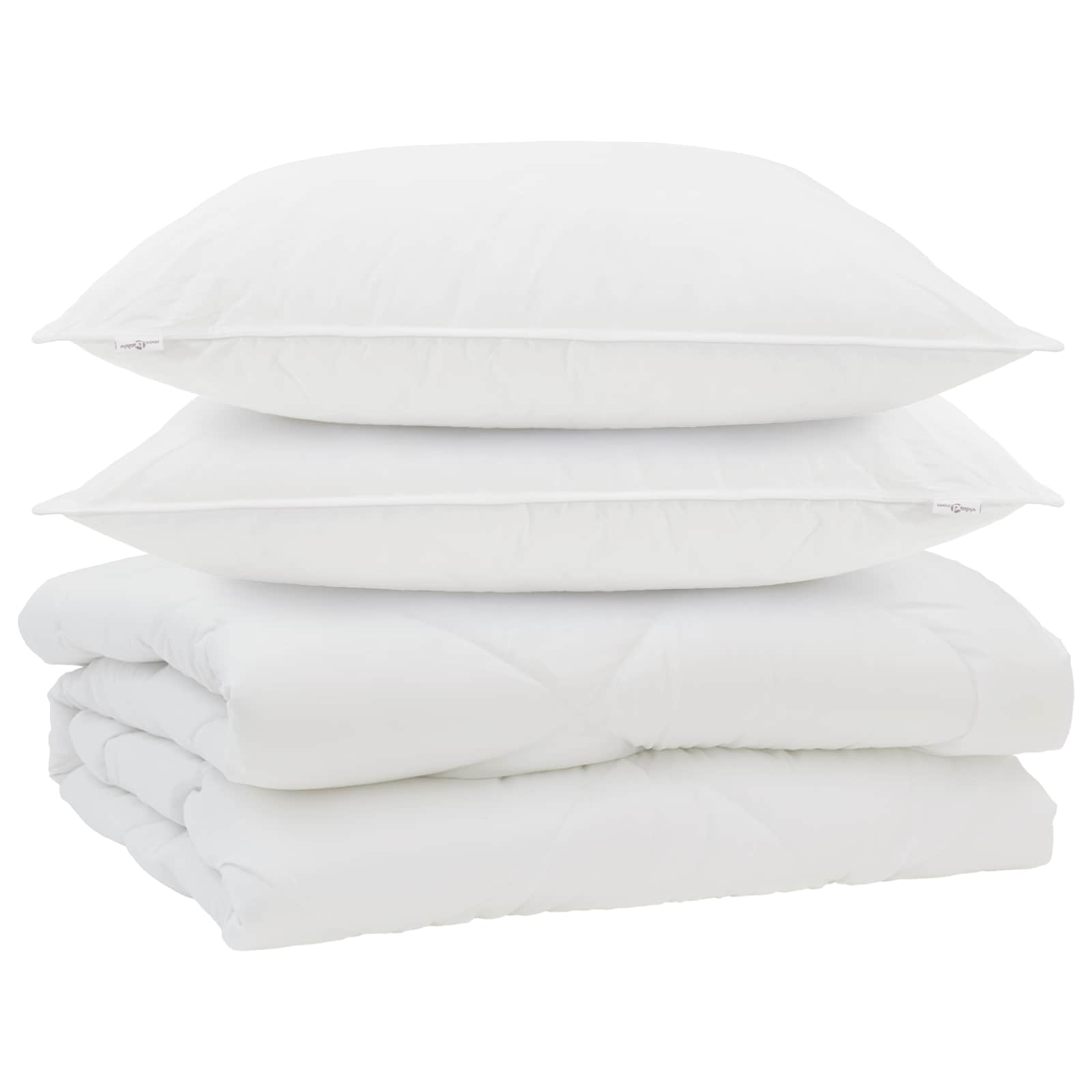 vidaXL Bettdecke mit Kissen 3 pcs Weiß Mikrofaser