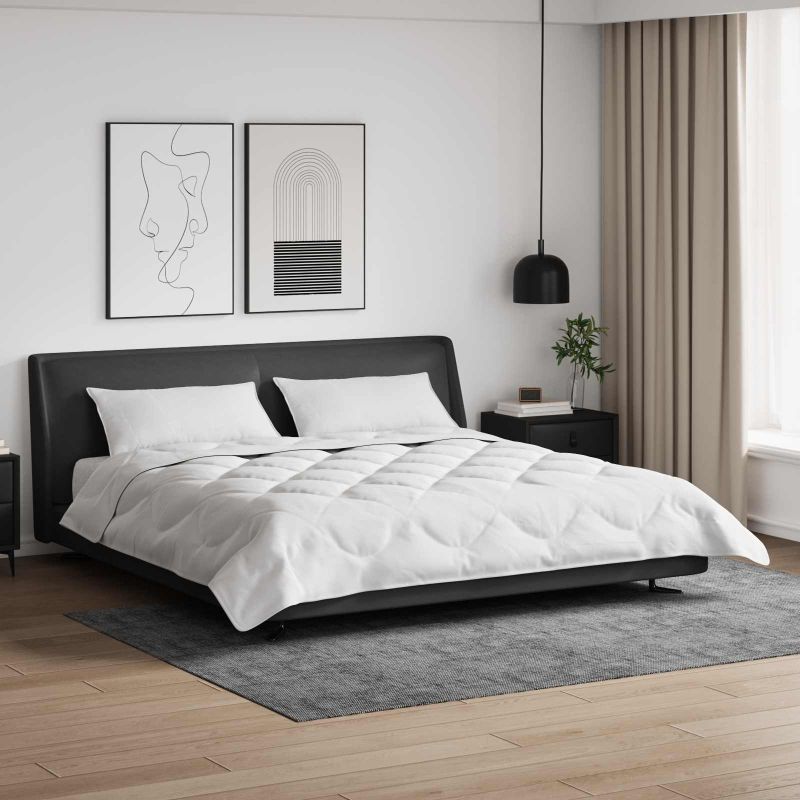 vidaXL Bettdecke mit Kissen 3 pcs Weiß Mikrofaser