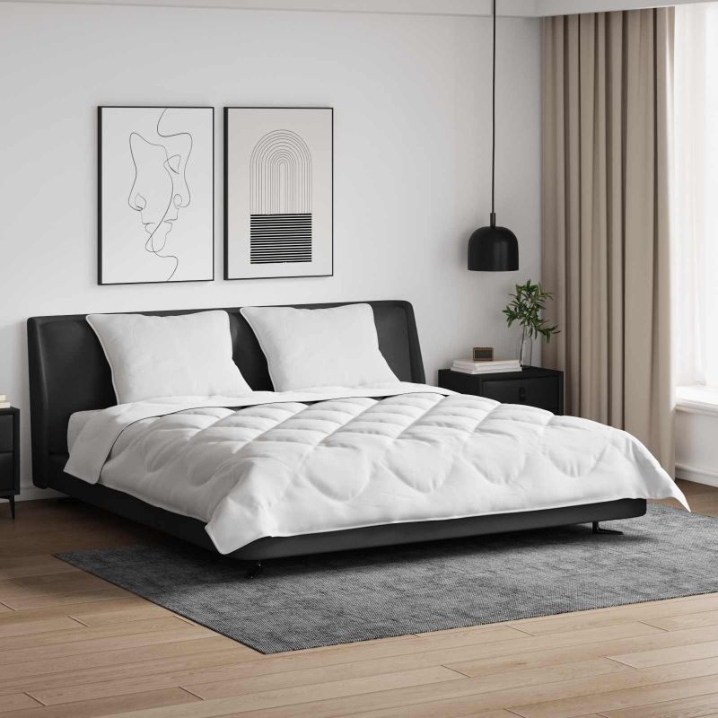 vidaXL Bettdecke mit Kissen 3 pcs Weiß Mikrofaser