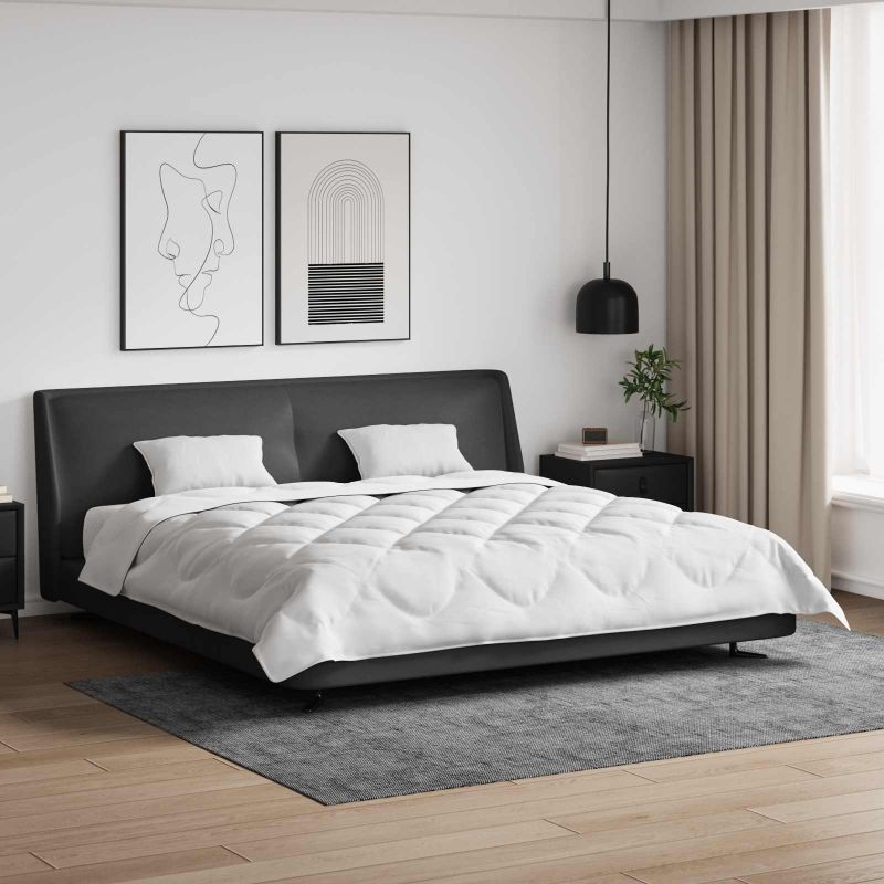 vidaXL Bettdecke mit Kissen 3 pcs Weiß Mikrofaser