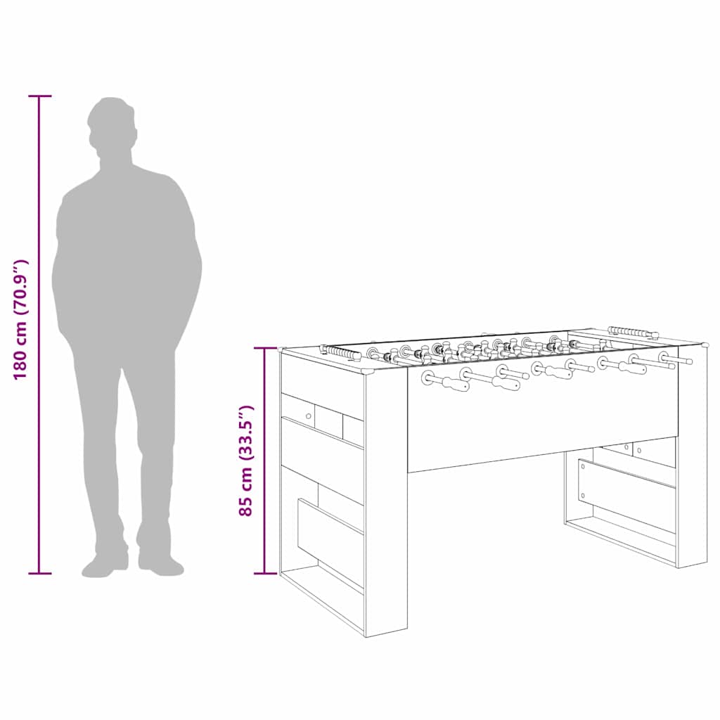 vidaXL Fußballtisch 2 pcs Weiß 146,5 x 74 x 85 cm Holzwerkstoff