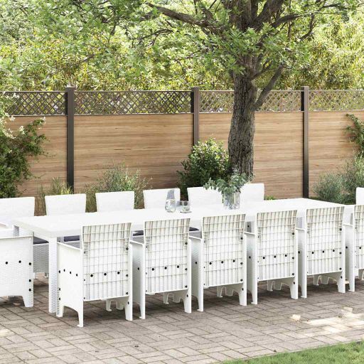 vidaXL Garten Essgruppe 15 pcs Anthrazit Polt Rattan