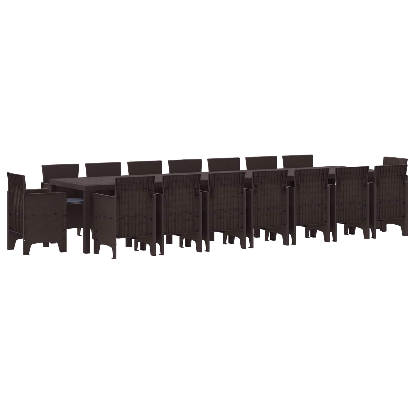 vidaXL Garten-Esszimmergarnitur mit Kissen 17 pcs Anthrazit PP