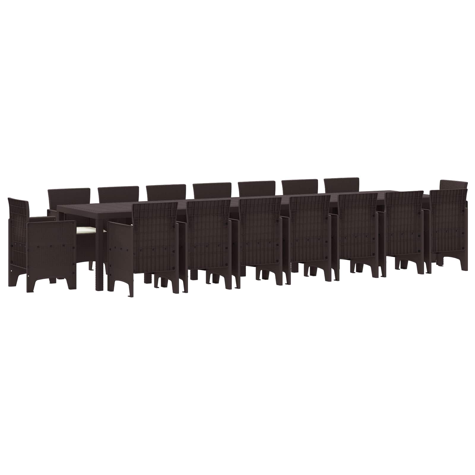 vidaXL Garten-Esszimmergarnitur mit Kissen 17 pcs Anthrazit PP