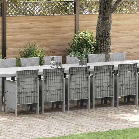 vidaXL Garten-Esszimmergarnitur mit Kissen 17 pcs Anthrazit PP