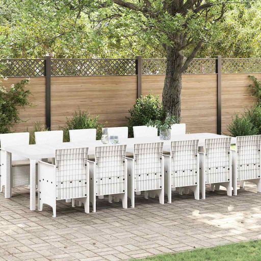 vidaXL Garten Essgruppe 15 pcs Anthrazit Polt Rattan