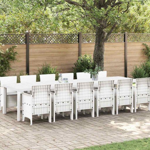 vidaXL Garten Essgruppe 15 pcs Anthrazit Polt Rattan