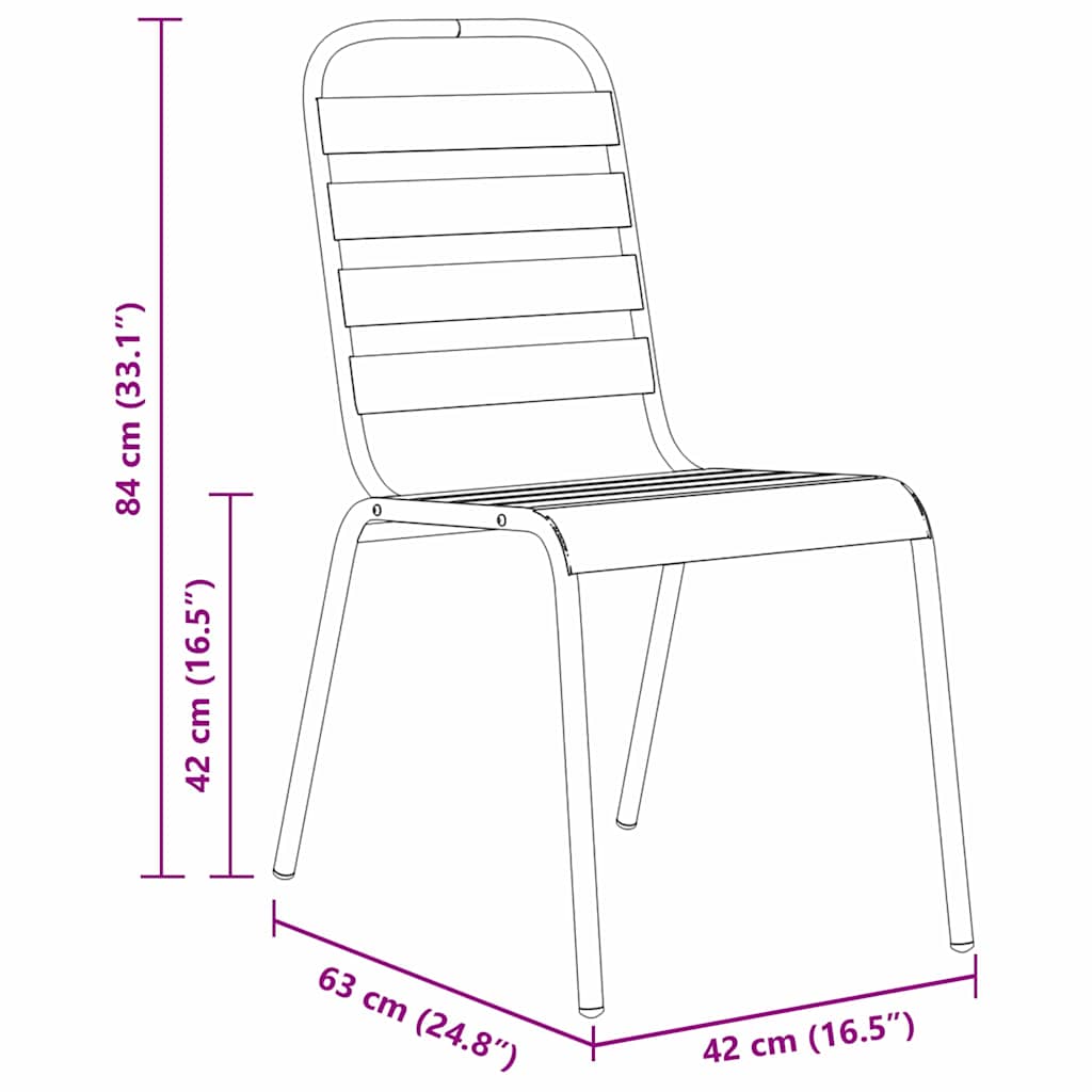 vidaXL Garten Essgruppe 9 pcs Anthrazit Pulverbeschichteter Stahl