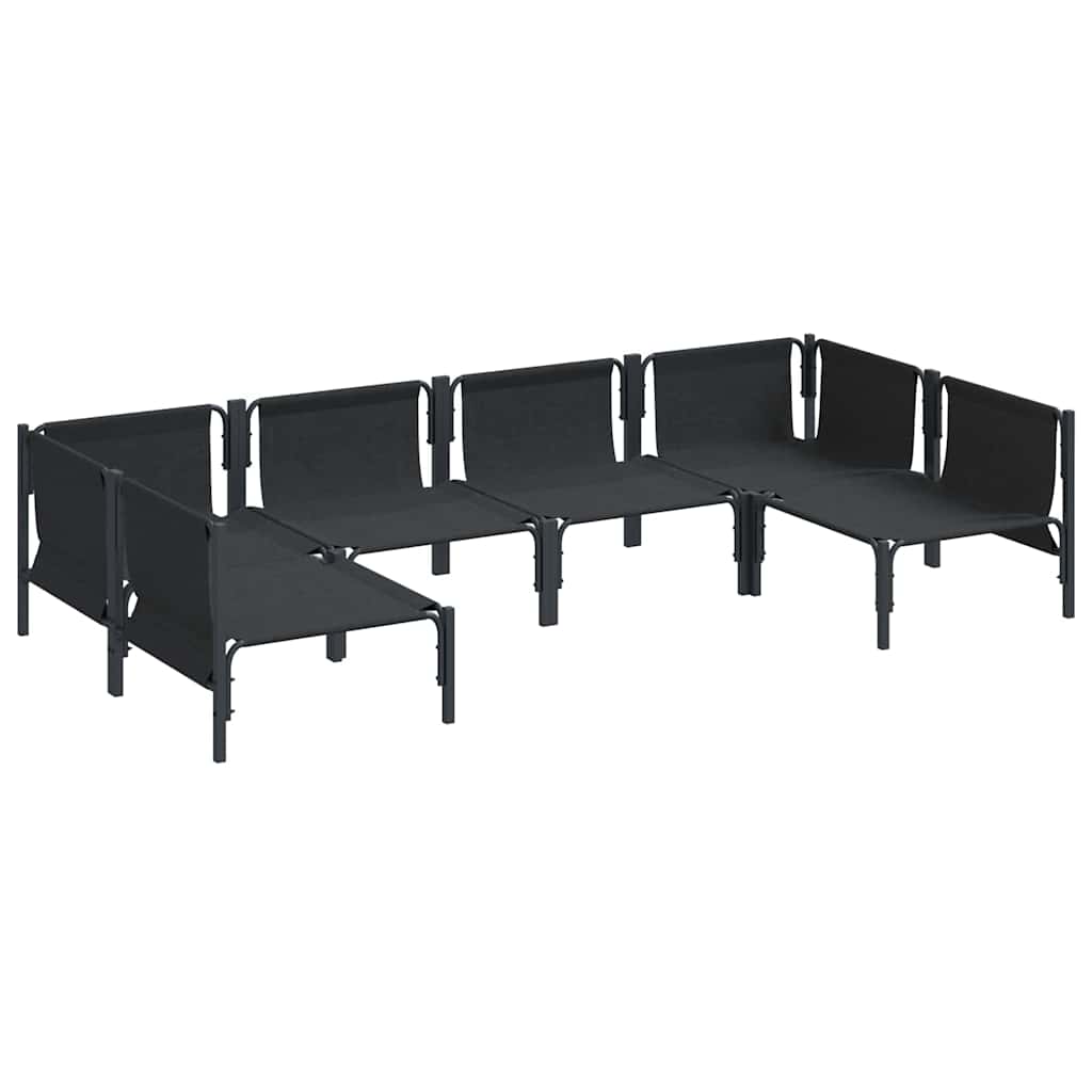 vidaXL Gartensofa-set mit Kissen 6 pcs Schwarz Stahl