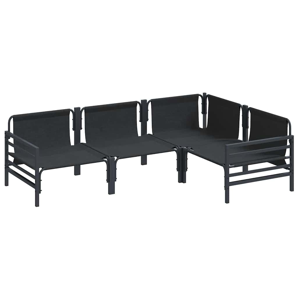 vidaXL Garten-Sofa-Set mit Kissen 4 pcs Anthrazit Stahl
