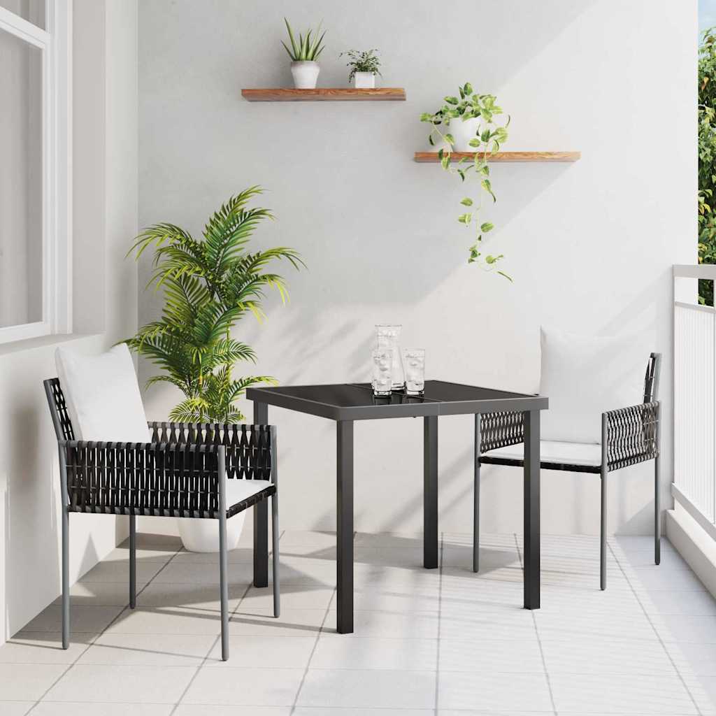 vidaXL Garten Essgruppe 3 pcs Braun Poly Rattan