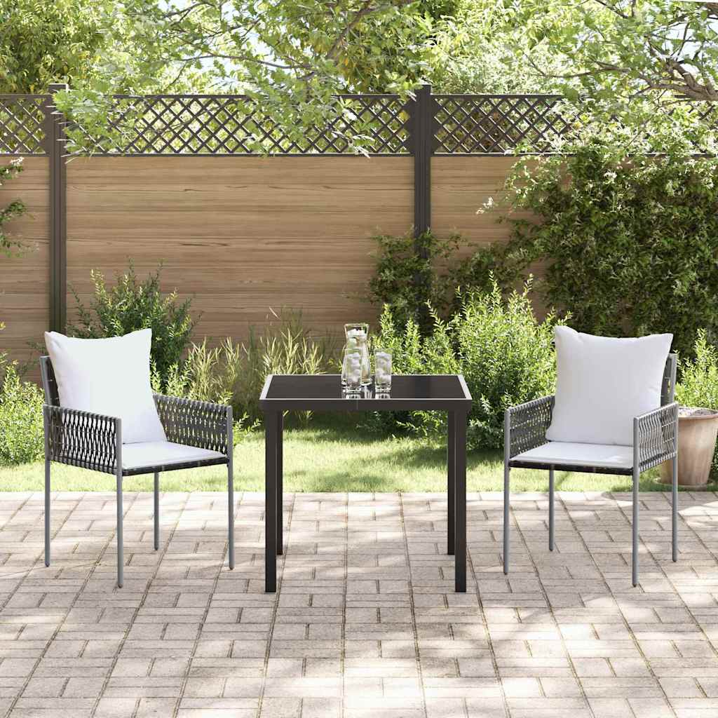 vidaXL Garten Essgruppe 3 pcs Braun Poly Rattan