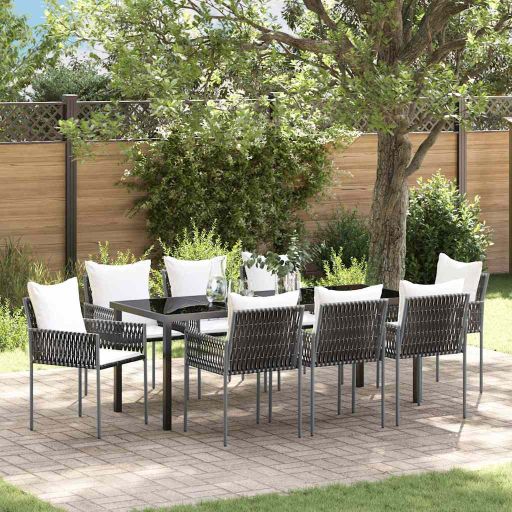vidaXL Garten Essgruppe 3 pcs Braun Poly Rattan