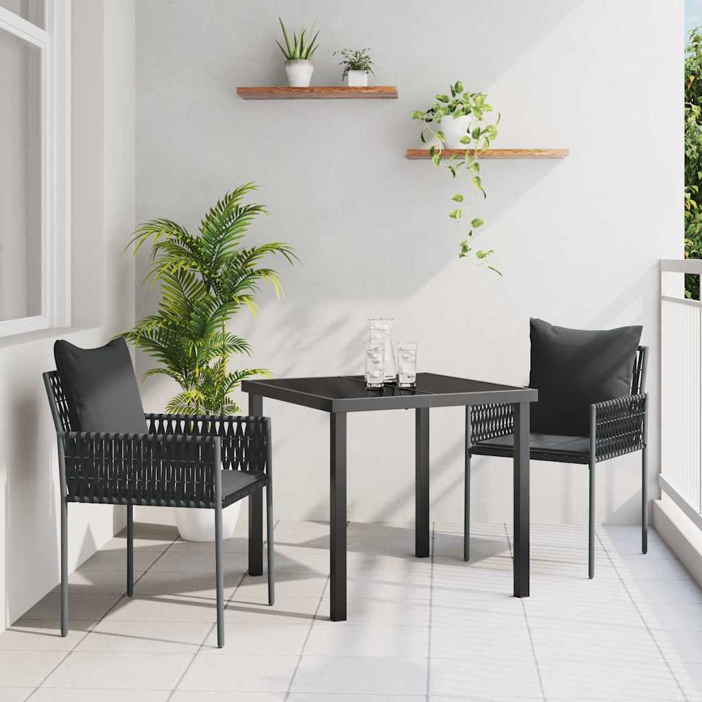 vidaXL Garten Essgruppe 3 pcs Braun Poly Rattan