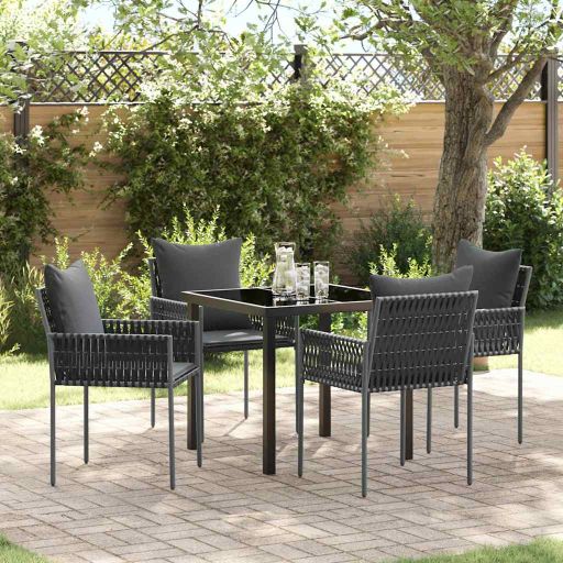 vidaXL Garten Essgruppe 3 pcs Braun Poly Rattan