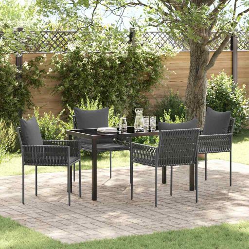 vidaXL Garten Essgruppe 3 pcs Braun Poly Rattan