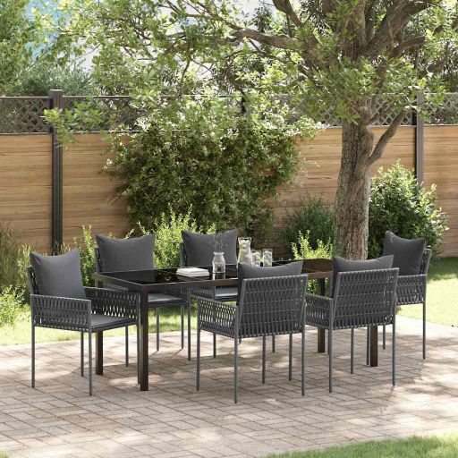 vidaXL Garten Essgruppe 3 pcs Braun Poly Rattan