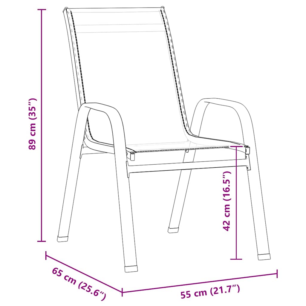vidaXL Garten Essgruppe 5 pcs Schwarz Pulverbeschichteter Stahl