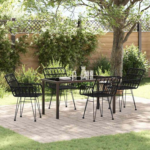 vidaXL Garten Essgruppe 3 pcs Braun Pulverbeschichteter Stahl