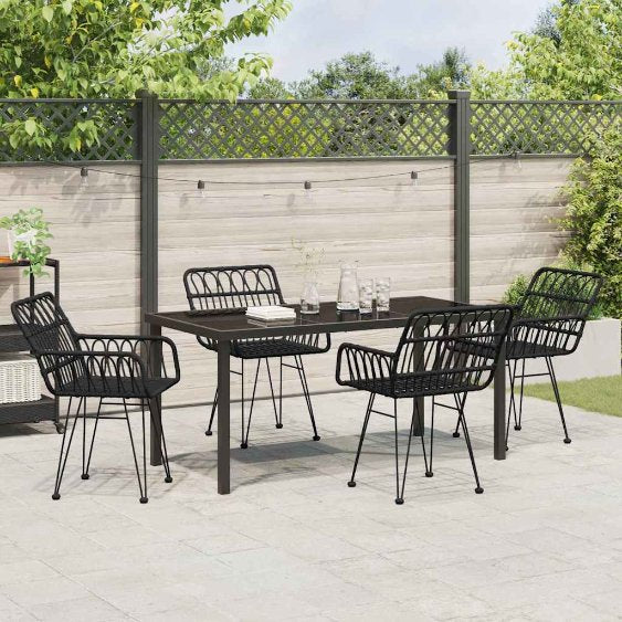 vidaXL Garten Essgruppe 3 pcs Braun Pulverbeschichteter Stahl