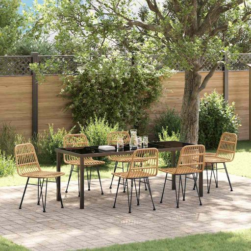 vidaXL Garten Essgruppe 3 pcs Braun Pulverbeschichteter Stahl