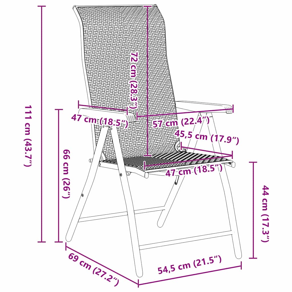 vidaXL Garten Essgruppe 3 pcs Braun Pulverbeschichteter Stahl