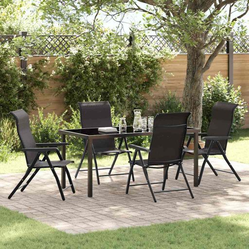 vidaXL Garten Essgruppe 3 pcs Braun Pulverbeschichteter Stahl