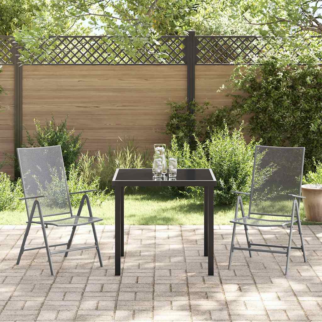 vidaXL Garten Essgruppe 3 pcs Anthrazit Pulverbeschichteter Stahl