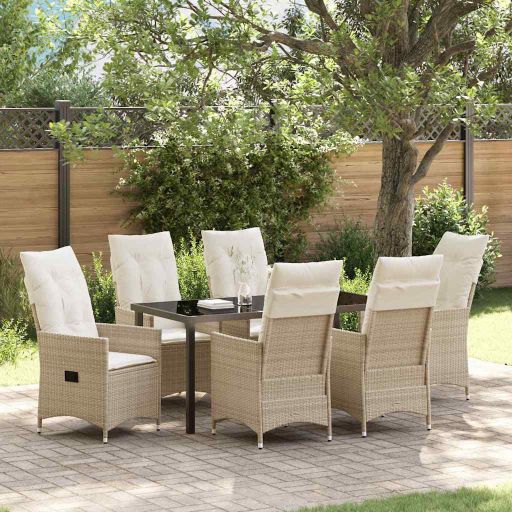 vidaXL Garten Essgruppe mit Kissen 3 pcs Schwarz Poly Rattan