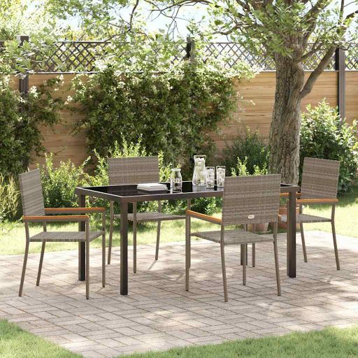 vidaXL Garten Essgruppe mit Kissen 3 pcs Schwarz Poly-Rattan