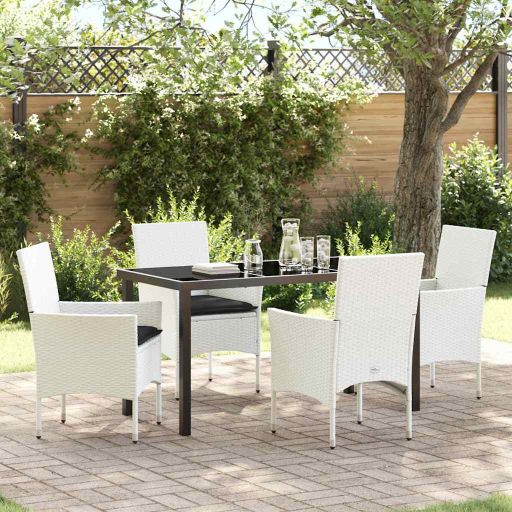 vidaXL Garten Essgruppe mit Kissen 3 pcs Schwarz Poly-Rattan