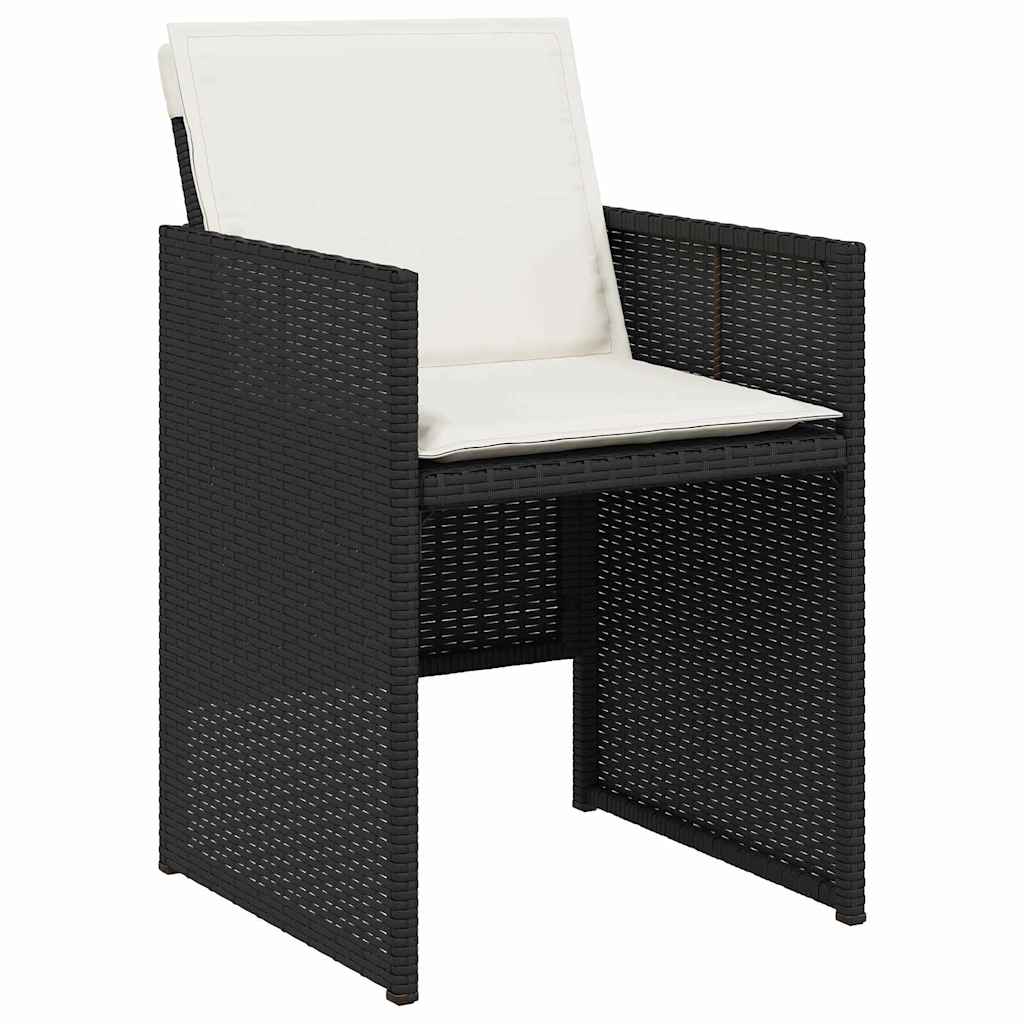 vidaXL Garten Essgruppe mit Kissen 5 pcs Schwarz Poly-Rattan