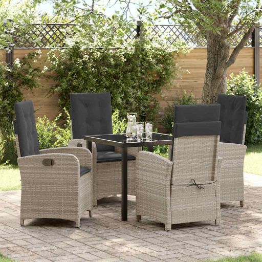 vidaXL Garten Essgruppe mit Kissen 3 pcs Schwarz Poly-Rattan