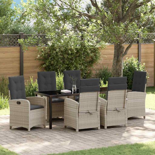 vidaXL Garten Essgruppe mit Kissen 3 pcs Schwarz Poly-Rattan