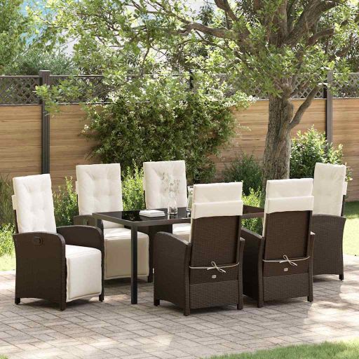 vidaXL Garten Essgruppe mit Kissen 3 pcs Schwarz Poly-Rattan