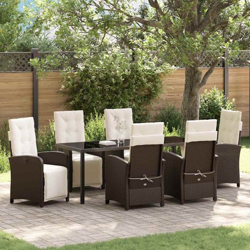 vidaXL Garten Essgruppe mit Kissen 3 pcs Schwarz Poly-Rattan