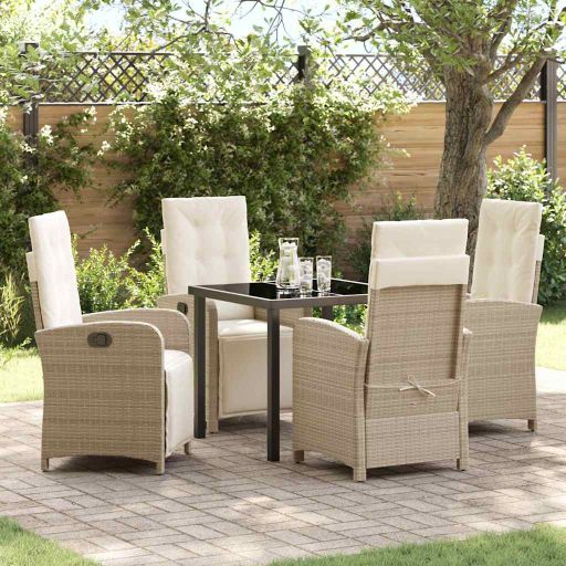 vidaXL Garten Essgruppe mit Kissen 3 pcs Schwarz Poly-Rattan