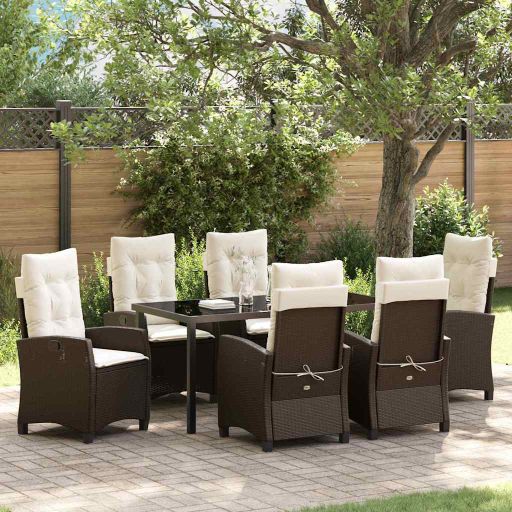 vidaXL Garten Essgruppe mit Kissen 3 pcs Schwarz Poly-Rattan