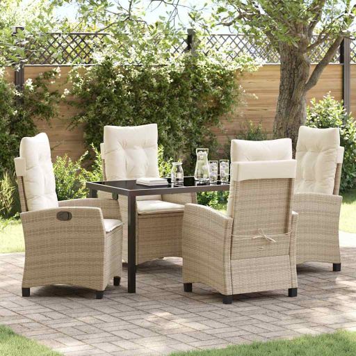 vidaXL Garten Essgruppe mit Kissen 3 pcs Schwarz Poly-Rattan
