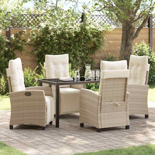 vidaXL Garten Essgruppe 3 pcs Schwarz Poly-Rattan