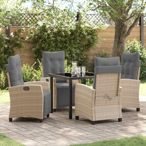 vidaXL Garten Essgruppe 3 pcs Schwarz Poly-Rattan