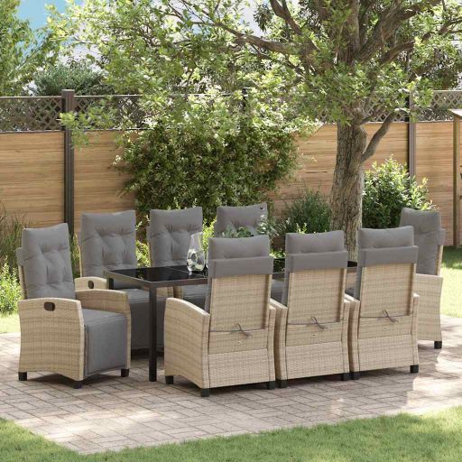vidaXL Garten Essgruppe 3 pcs Schwarz Poly-Rattan